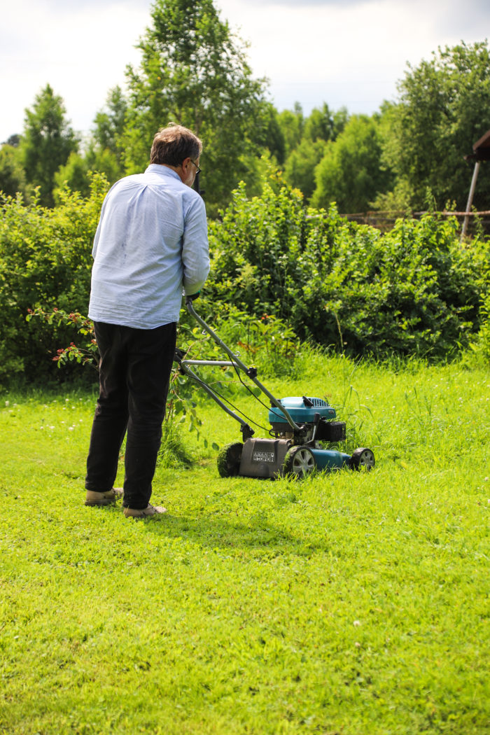 Lawn mower maintenance at home